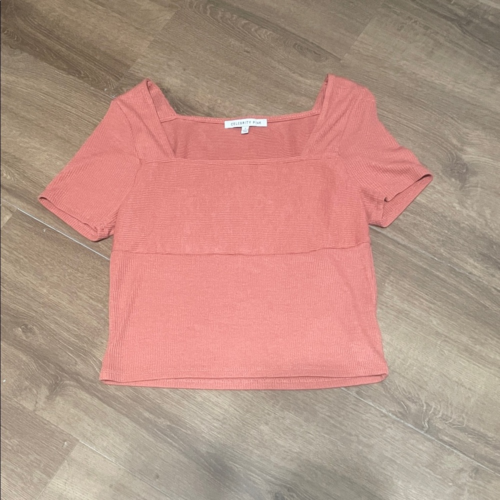 Charlotte Russe Coral Short Sleeve Top